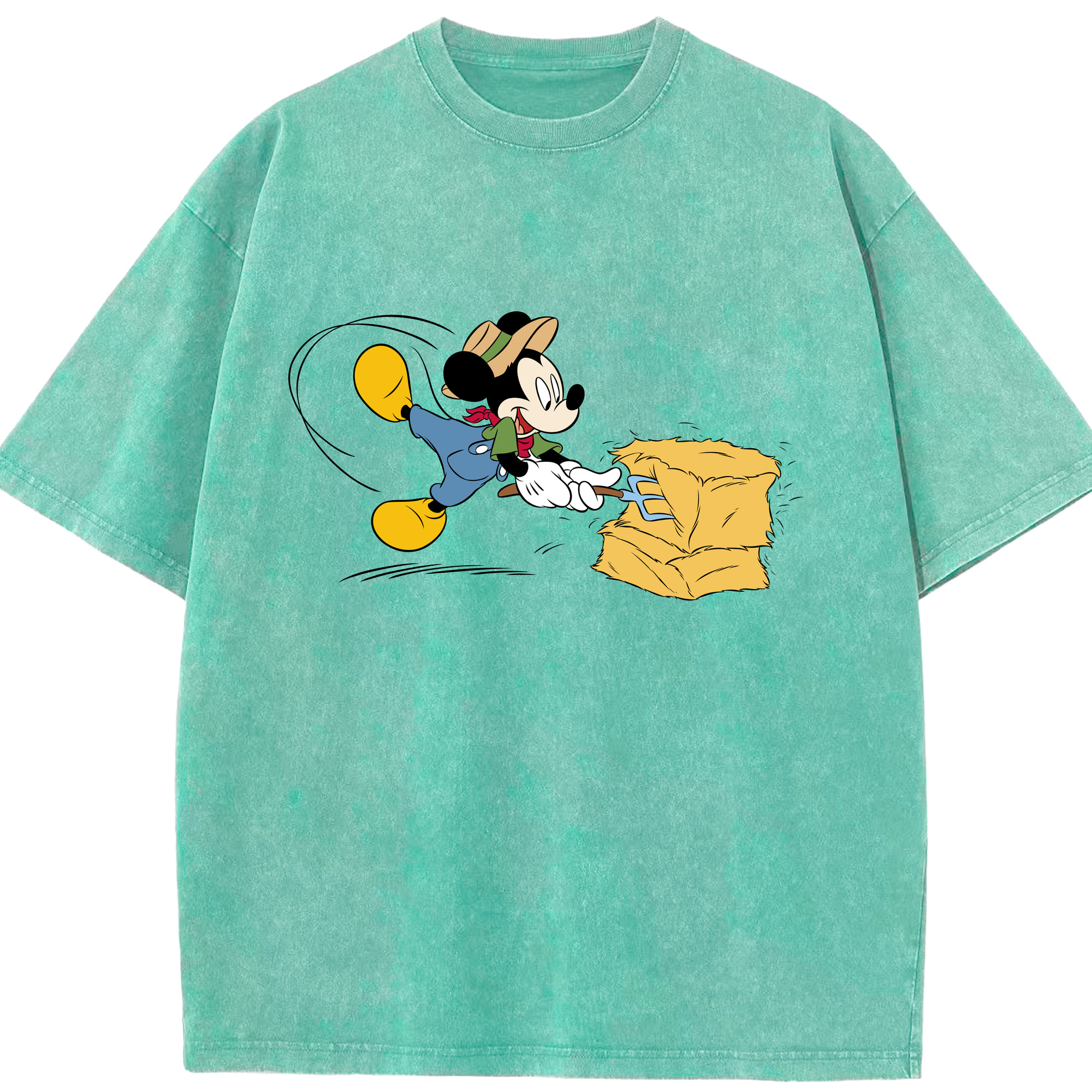 （画像用） ミッキーマウス Mickey Mouse 綿100% ヴィンテージ風 半袖Tシャツ（フロントプリント）